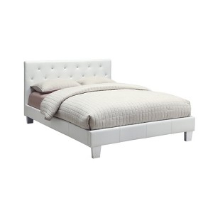 Lenski Leatherette Upholstered Twin Bed White - ioHOMES, Winter White