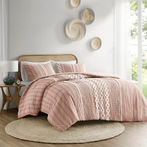3Pcs Comforter Set, Solid Bedding Set, Cotton Bed Comforter - 1 of 4