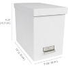 Bigso John Fiberboard Label Frame Desktop File Storage Box - Document Organizer for Paperwork - Hanging File Box w/ Lid - 7.4″x13″x10.4″ - 3 of 4