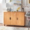 Messina 3 Door Buffet Natural Pine - Buylateral: Modern Geometric Sideboard, Adjustable Shelves - 2 of 4
