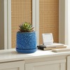 Wooakway 8" Dia Outdoor Indoor Ceramic Planter Pot Decorative Planter with Drainage Hole Patio Flower Pot - 4 of 4