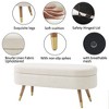 Itopfox Oval Storage Ottoman Bench with Golden Metal Legs, Upholstered Boucle Fabric Footrest for Bedroom, Living Room, Entryway, Bed Side in Beige - 4 of 4