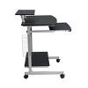 Compact Computer Desk with Keyboard Tray Adjustable Shelf and Storage Rack for Home Office 28in -3irtyhousy - 2 of 4