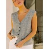Women's Kiara Wool Knit Buttoned Vest - FRNCH - 2 of 4