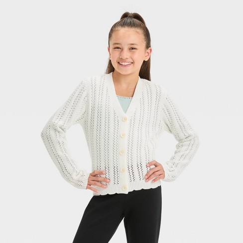 Girls off white on sale cardigan