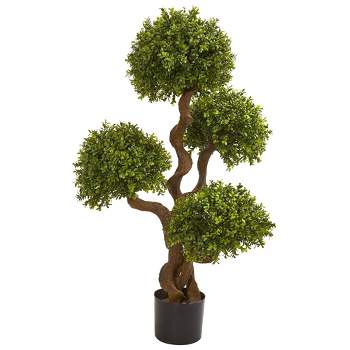 UV Boxwood Triple Ball Topiary, 48-59 - UV Resistant, Indoor/Outdoor, Artificial Greenery for Home, Office, Patio or Porch Two 59 Triple Ball
