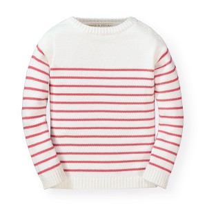 Hope & Henry Girls' Breton Pullover Sweater (Soft Red Breton Stripe, 3-6 Months) - 1 of 4
