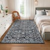 Trellis Washable Area Rug Non-Slip Indoor Rugs for Living Room, Low Pile Stain-Resistant Oriental Accent Throw Carpet - 2 of 4