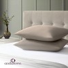 Circles Home Premium Sateen Cotton Blend Queen Envelope Pillowcase -  Taupe (2 Pack) - 2 of 4