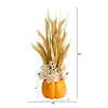 Nearly Natural 21-in Autumn Dried Wheat and Pumpkin Artificial Fall Arrangement in Decorative Pumpkin Vase - 2 of 4