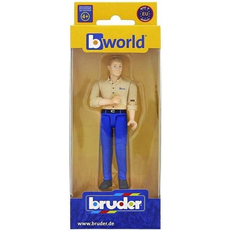 Bruder bworld Man with Tan Shirt and Blue Jeans Toy Figure, 2 of 5