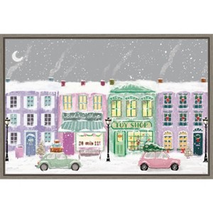 Amanti Art Hometown Holiday I Purple by Veronique Charron Canvas Wall Art Print Framed 33 x 23-in. - 1 of 4