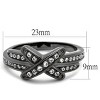 Slickblue Women's Ring, Light Black, Infinity Band with Clear CZ, Channel Set, IP Gun Finish, Stainless Steel,Sizes 5–10 - 2 of 4