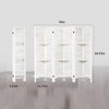 MAYEERTY 6 Panel Room Divider with Display Shelves, Freestanding Wood Privacy Screen, White - 4 of 4