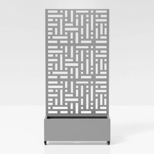 Lirago 6 ft. H x 3 ft. W Raised Garden Bed Planter Box Metal Planter Box With Trellis Privacy Screen With Planter - Gray - 1 of 4