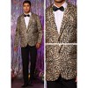 Lars Amadeus Men's Vintage Slim Fit One Button Party Animal Printed Blazer - 4 of 4