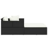 VidaXL Sunbed with Cushions Black 71.7 in.x46.5 in.x24.8 in. Poly Rattan - 4 of 4