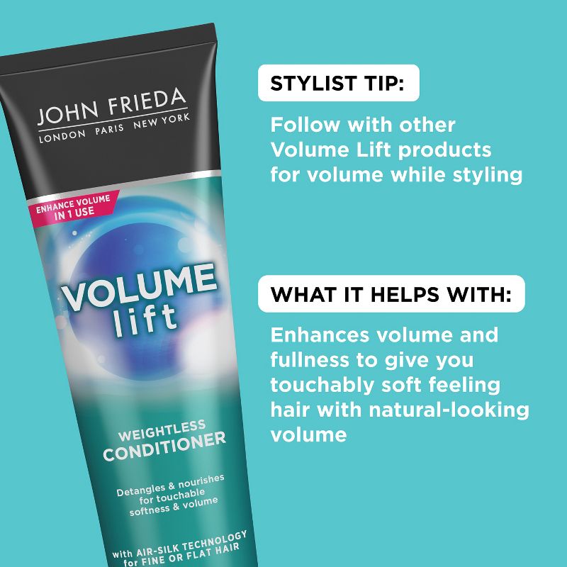 John Frieda Volume Lift Conditioner, Safe for Color Treated Hair, for Fine or Flat Hair - 8.45oz, 5 of 6