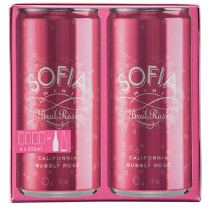 Francis Coppola Sofia Mini Brut Rosé Sparkling Wine - 4pk/200ml Cans - 1 of 4