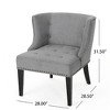 Contemporary Tufted Wingback Chair with Nailhead Trim, Upholstered Waffle Stitch Accent Chair for Living Room, Christopher Knight Home Sofa Chair - 2 of 4