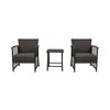 WestinTrends  3-Piece Outdoor Patio Conversation Set, Coffee/Gray - 3 of 4