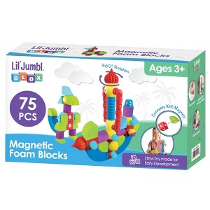 Lil Jumbl Blox Foam Magnetic Building Blocks Play Set - 1 of 4