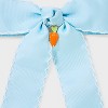 Easter Solid Headband with Carrot Icon Bow Hair Clip - Blue/Orange - 3 of 3