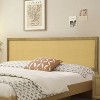 LuxenHome Natural Finish Rubberwood with Rattan Panel Headboard, Queen Brown - 3 of 4