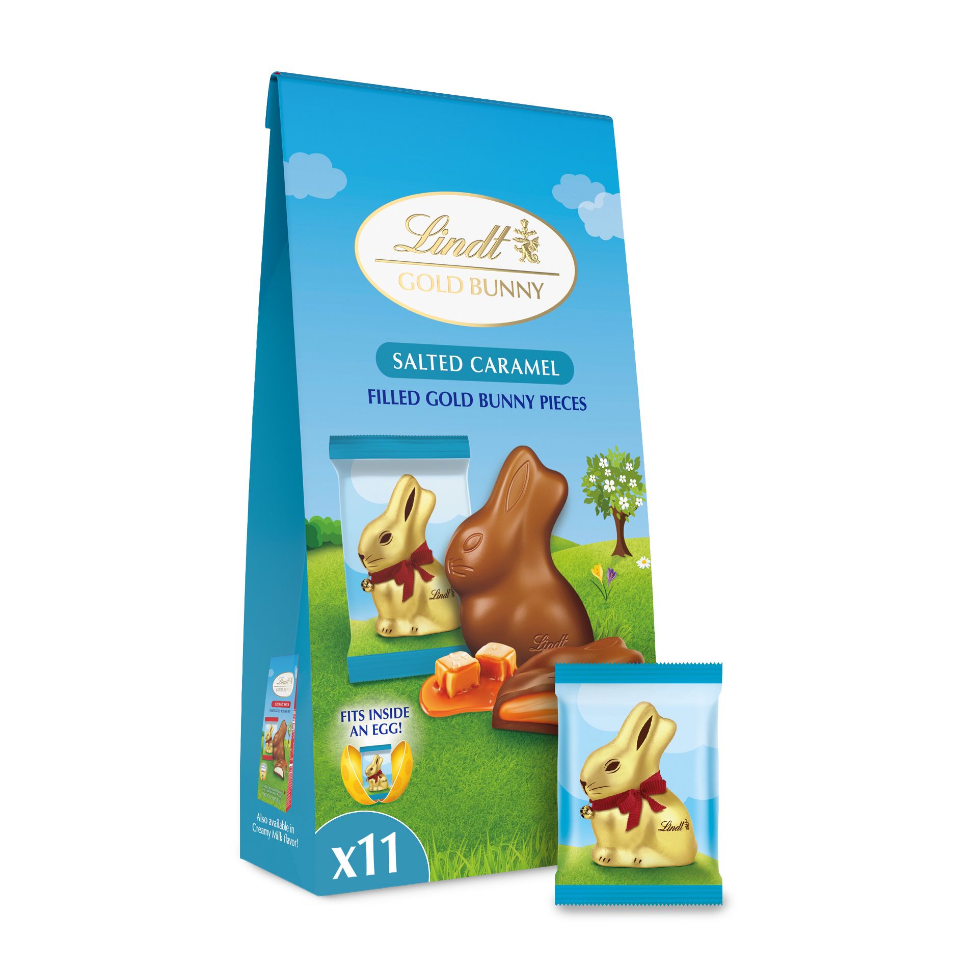 Lindt Gold Bunny Shaped Filled Salted Caramel Chocolate Bag - 3.9oz
