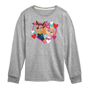 Boys' - Paw Patrol - Chase Sky Hearts Long Sleeve Graphic T-Shirt - 1 of 4