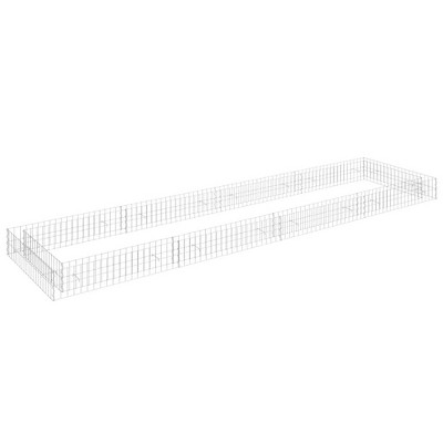 vidaXL Gabion Raised Bed Patio Basket Planter Outdoor Garden Galvanized Steel - 157.5" x 39.4" x 7.9"