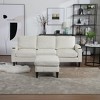 VASIP 3-Seater Sectional Sofa with Storage Ottoman,Chenille Fabric Sectional Couch with Side Pocket,Cup Holders, for Living Room,Beige - 4 of 4