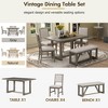 6-Piece Dining Table Set for 6, 60" Wooden Kitchen Table with 4 Chairs & Bench, Solid Rubberwood Frame, Perfect for Dining Room & Kitchen - 4 of 4