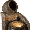 John Timberland Rustic Outdoor Floor Water Fountain with Light LED 35" High Planter Box Cascading for Yard Garden Patio Deck Home - image 3 of 4