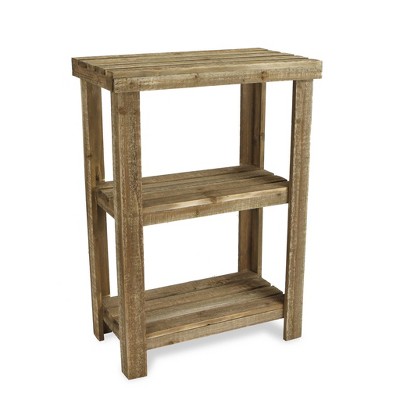 HomeRoots 29" Brown Solid And Manufactured Wood End Table With Two Shelves