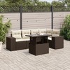 vidaXL 6 Piece Patio Sofa Set with Cushions - Brown and Cream without storage - 2 of 4