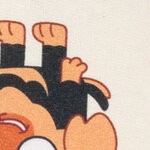 off white / bluey characters