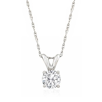 Ross-Simons 0.50 Carat Diamond Solitaire Necklace in 14kt White Gold