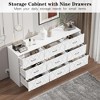 Jojoka 63 Inch 9 Drawer Dresser with Power Outlet Modern Storage Organizer for Bedroom Living Room,Hallway or Office - 4 of 4