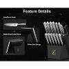 imarku 15 PCS Kitchen Knife Set with Diamond Shaped Handle Dishwasher Safe Kitchen Knives Premium German High Carbon Stainless Steel Chef Knife Set - 4 of 4