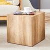 GlasFlength Modern Coffee Table with Complex Texture Patterns, Stylish and Durable Design for Living Room, Patio, Brown, 15.7"*15.7"*15.7" - 2 of 4