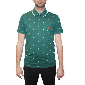 U.S. Polo Assn. Men's Slim Fit Shield Print Short Sleeve Pique Polo Shirt - 1 of 1