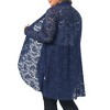 Women's Plus Size Floral Crochet Sheer Lace Cover Up Open Front Long Sleeve Casual Lightweight Cardigans - Agnes Orinda - 4 of 4