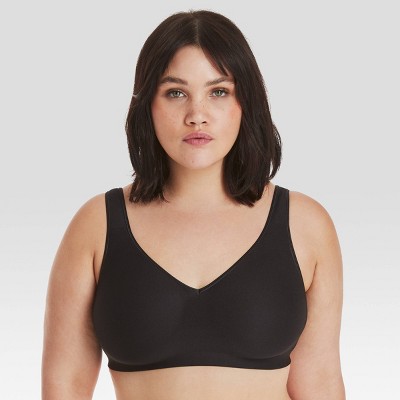 Hanes Women&#39;s Full Coverage SmoothTec Band Unlined Wireless Bra G796 - Black S