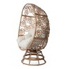 Outdoor Egg Chair,Patio Wicker Swivel Egg Chair With Comfortable Puffy Cushion,Swivel Egg Chair,Egg Chairs For Patio-Cuddlewood - 3 of 4
