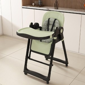 ELJGET 2-in-1 High Chair & Rocker, Adjustable Baby Chair with 5-Point Harness, Removable Tray & Silent Wheels for Infants 6M-3Y - 1 of 4