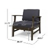 Christopher Knight Home Perla Outdoor Club Chair Acacia Wood Gray/Dark Gray - 3 of 4