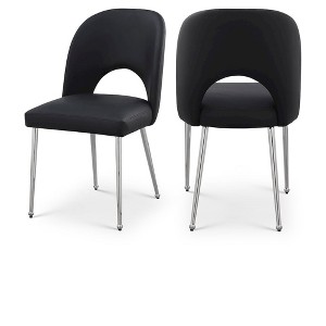 Meridian Furniture,Logan Vegan Leather Dining Chair, Set of 2 - 1 of 4