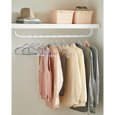 Light and Dark Gray Plastic Non-Slip Coat Hangers, 50 Pack