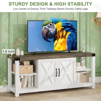 60 Inch TV Stand for Living Room, TV Stands with Doors, Shelves, Storage, Farmhouse Entertainment Center for 65 Inch TVs